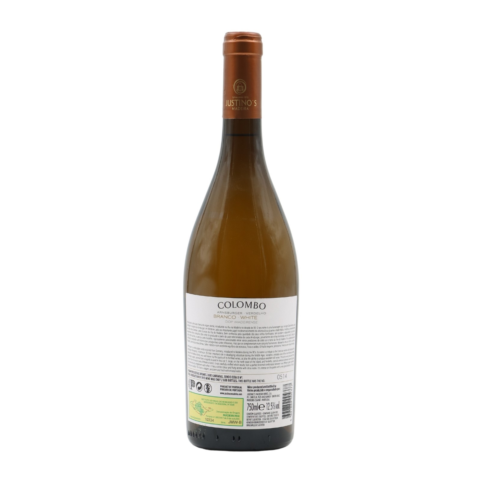 Justinos Colombo Arnsburger Verdelho Réserve Blanc 2018
