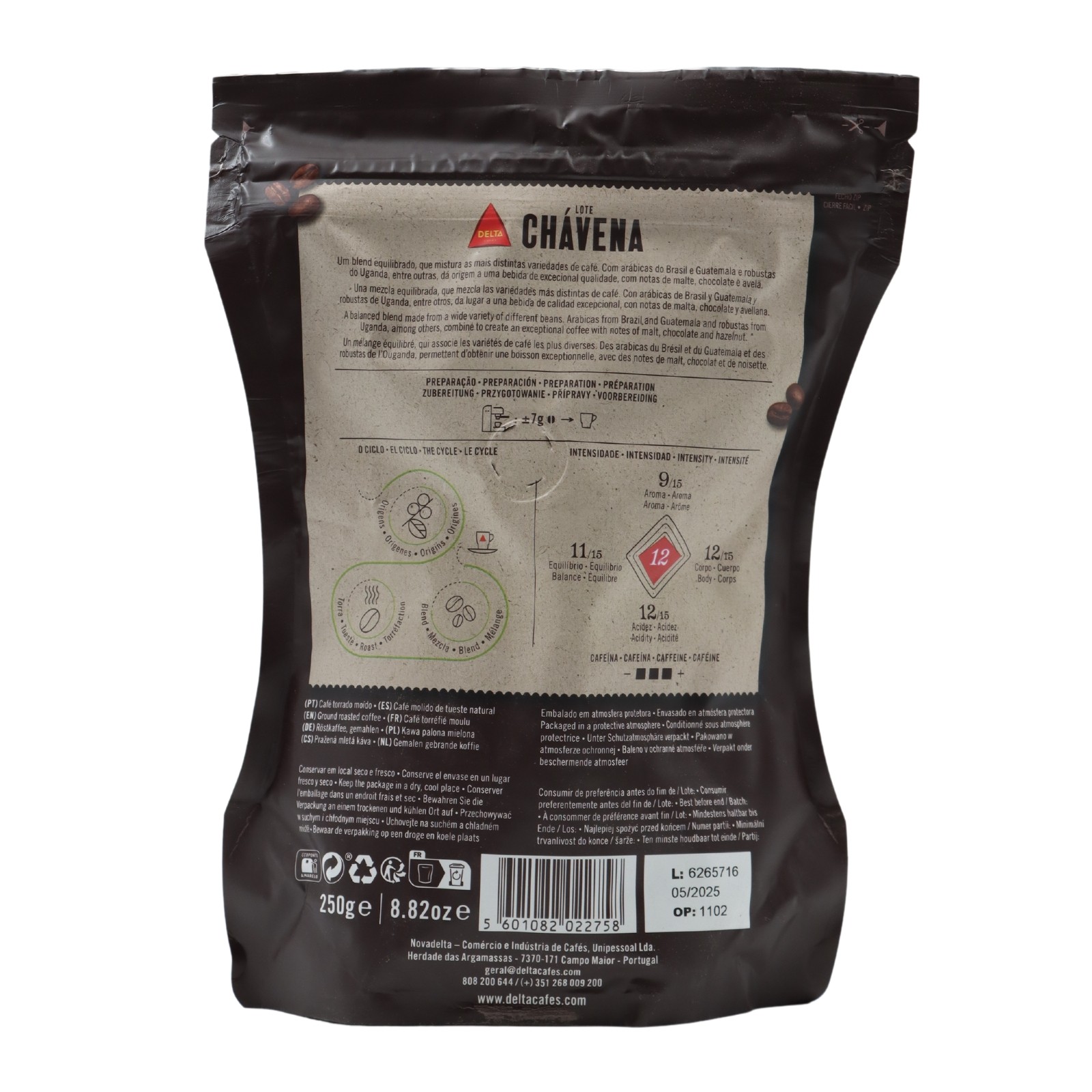 Delta Chávena Gemahlenen Kaffee Machine 250 grams