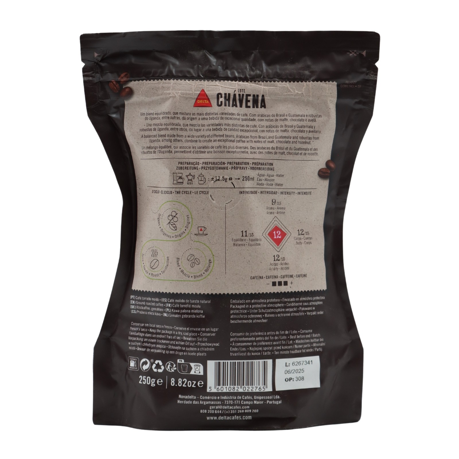 Delta Chávena Ground Coffee Bag 250 grams