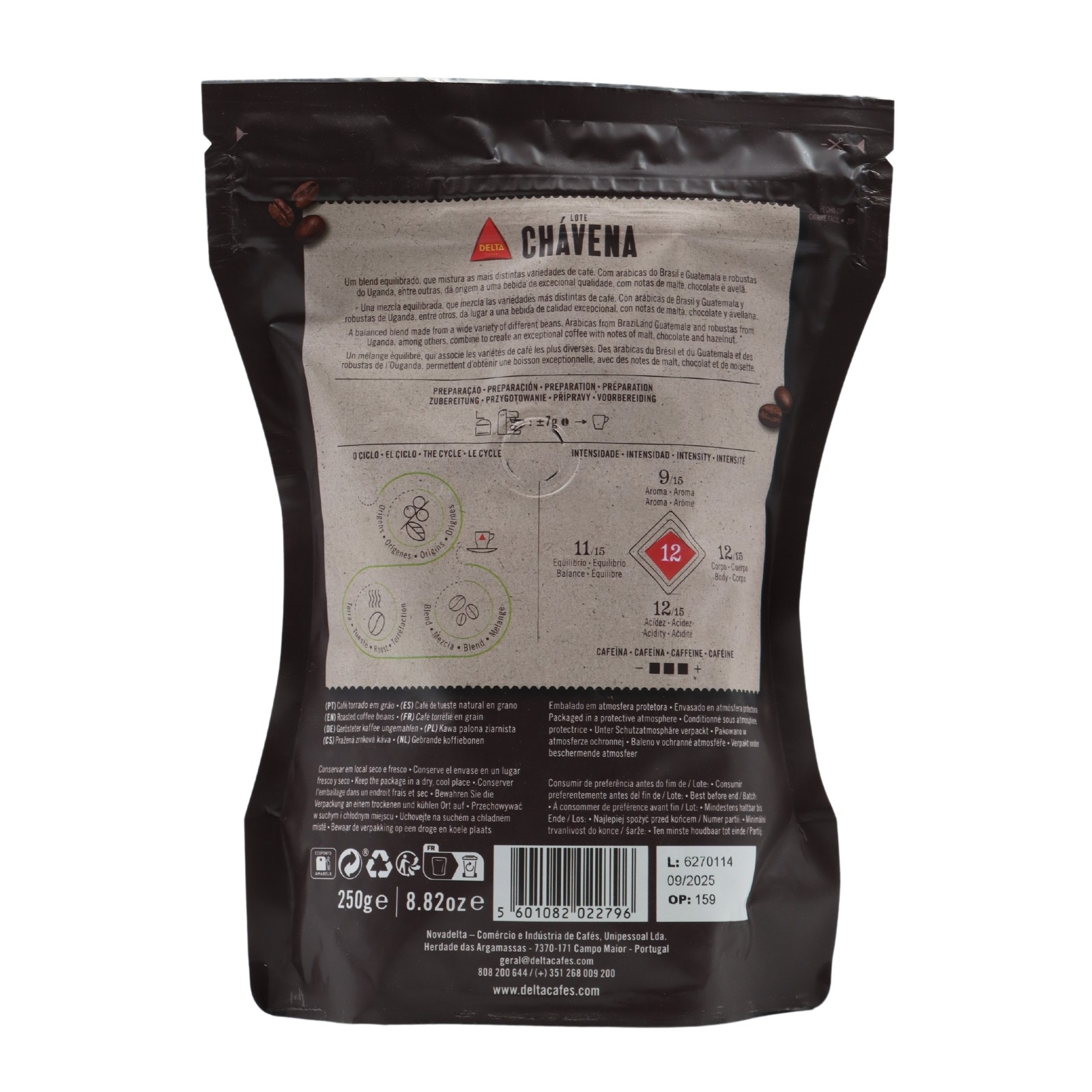 Delta Chávena Roasted Coffee Beans 250 grams