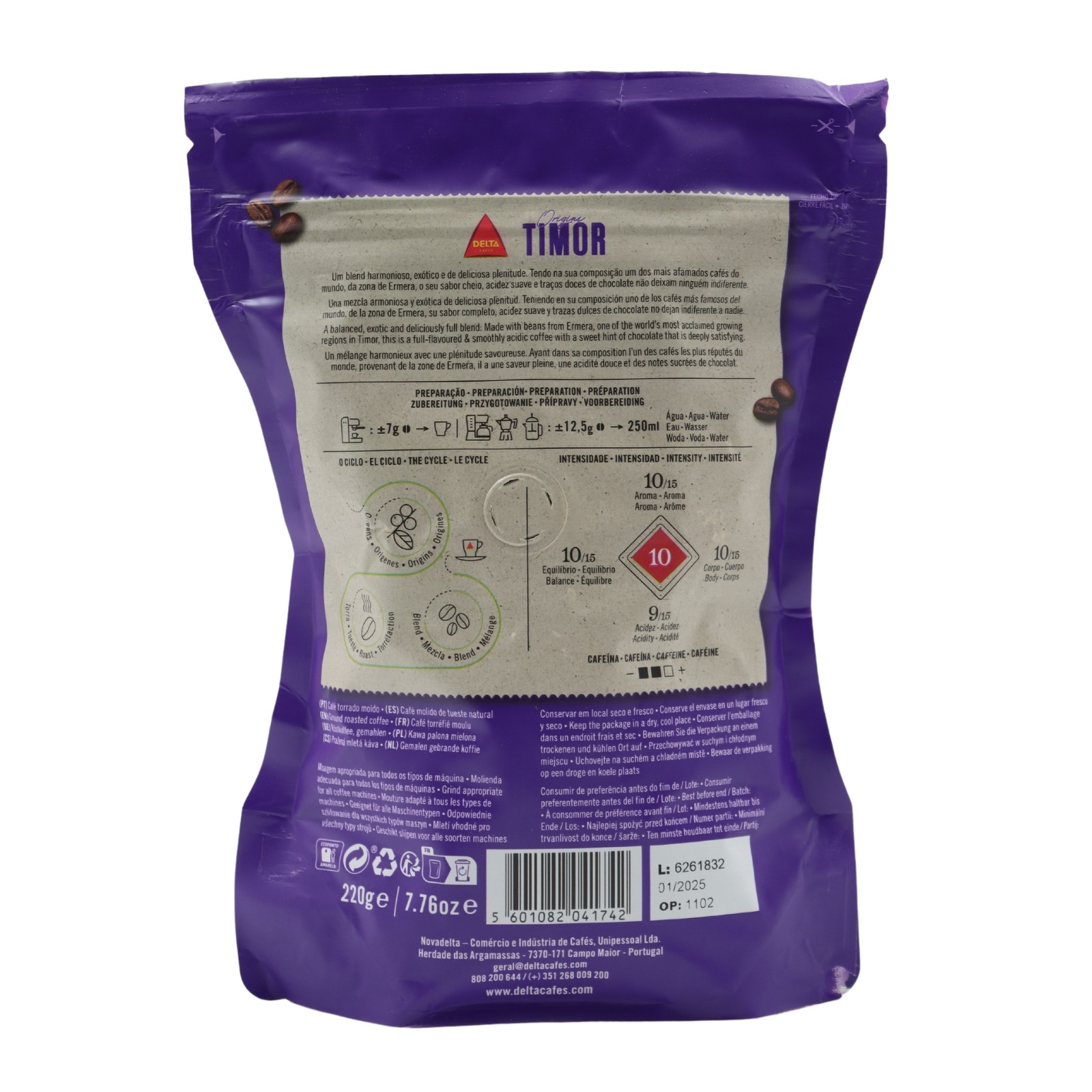 Delta Timor Gemahlenen Kaffee 220 grams