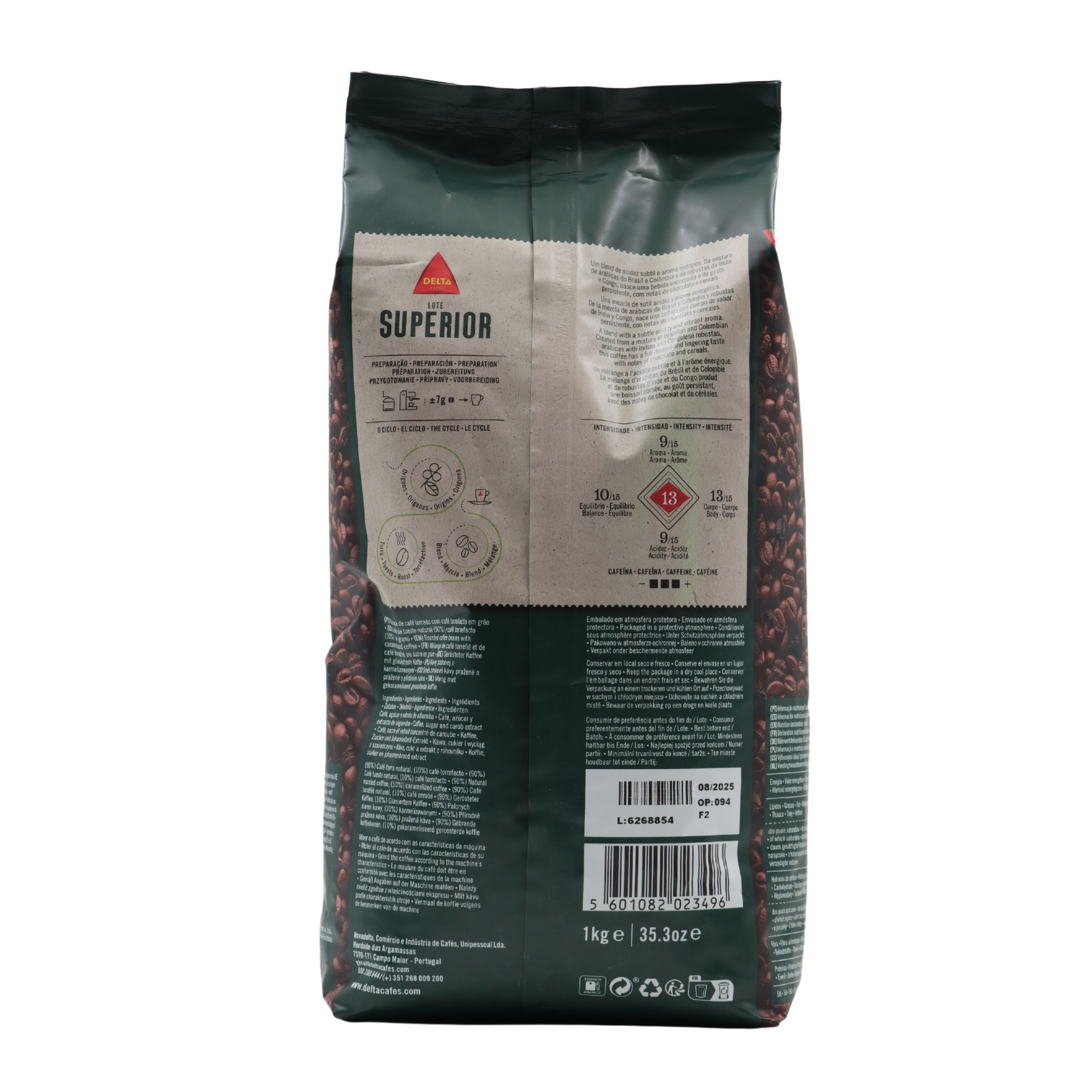 Delta Lote Superior Granos de café tostados con café caramelizado 1 kilo