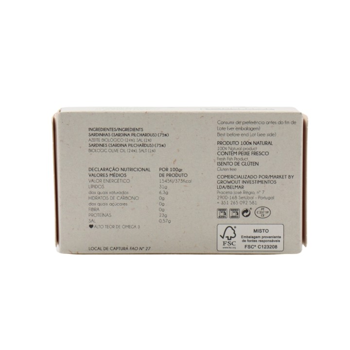 Belmar Sardine in Olio di Oliva Biologico