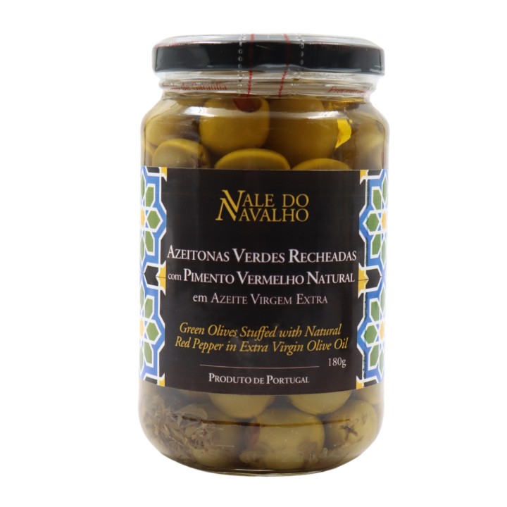 Vale do Navalho Aceitunas Verdes Rellenas de Pimiento Rojo 180 g