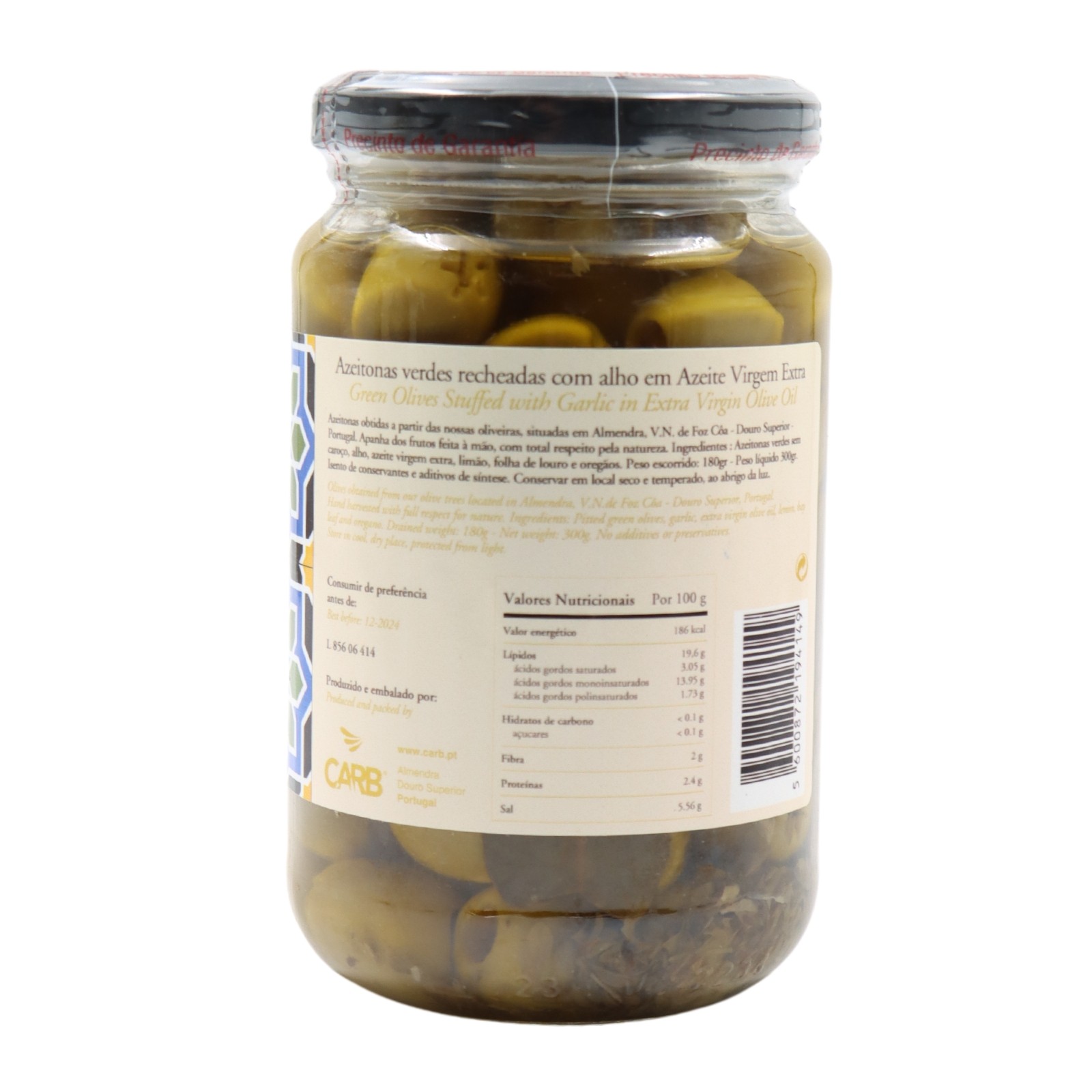 Vale do Navalho Olives vertes farcies à l'ail 180 g