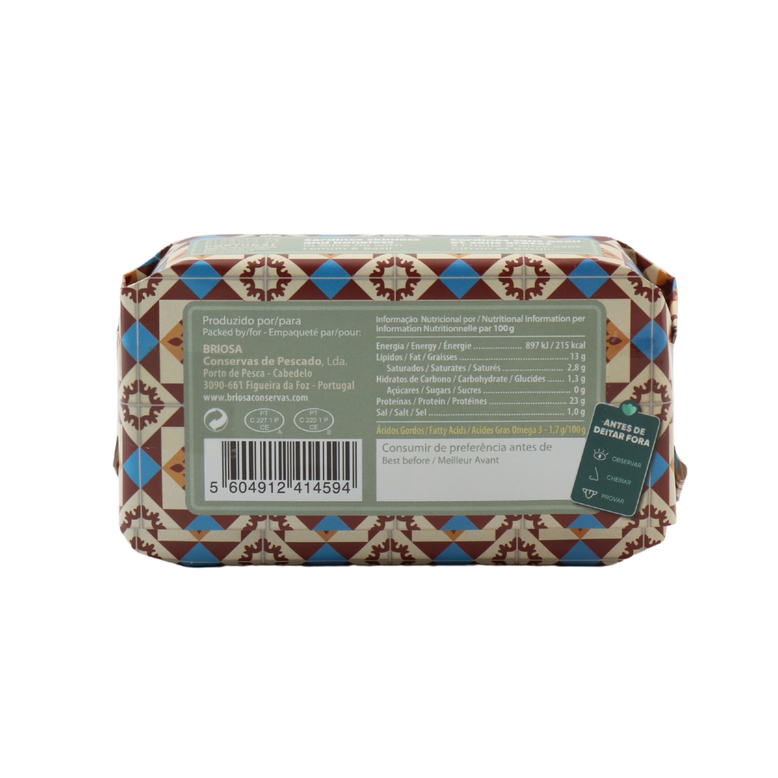 Briosa Gourmet Skinless and Boneless Sardines in Lemon and Basil