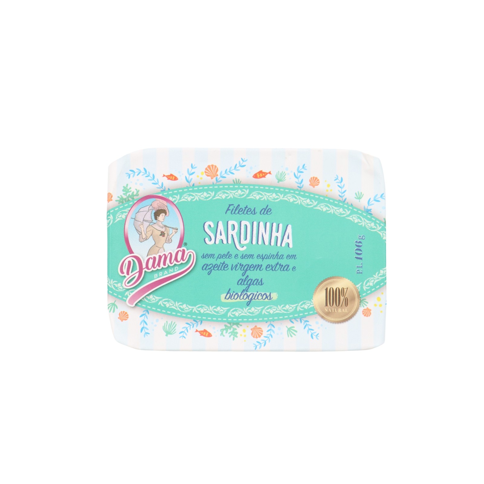 Dama Sardinenfilets ohne Knochen und ohne Haut in Bio-Olivenöl extra vergine und Seetang