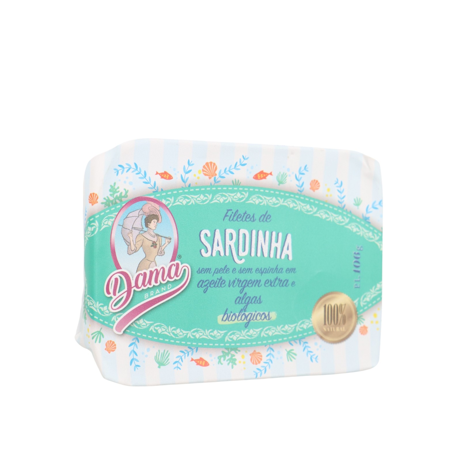 Dama Sardinenfilets ohne Knochen und ohne Haut in Bio-Olivenöl extra vergine und Seetang