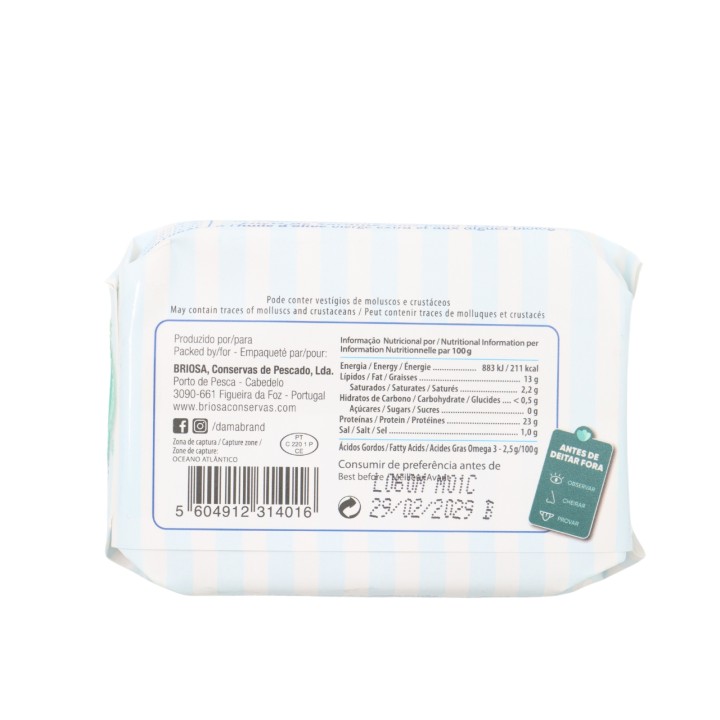 Dama Sardinenfilets ohne Knochen und ohne Haut in Bio-Olivenöl extra vergine und Seetang