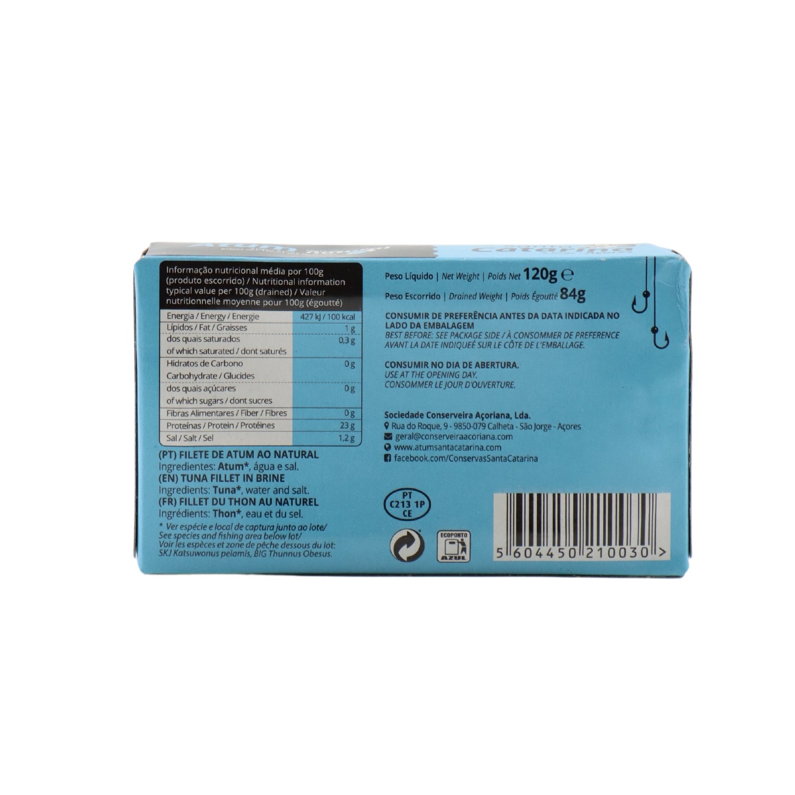 Santa Catarina Tuna Fillet in Water 120 g