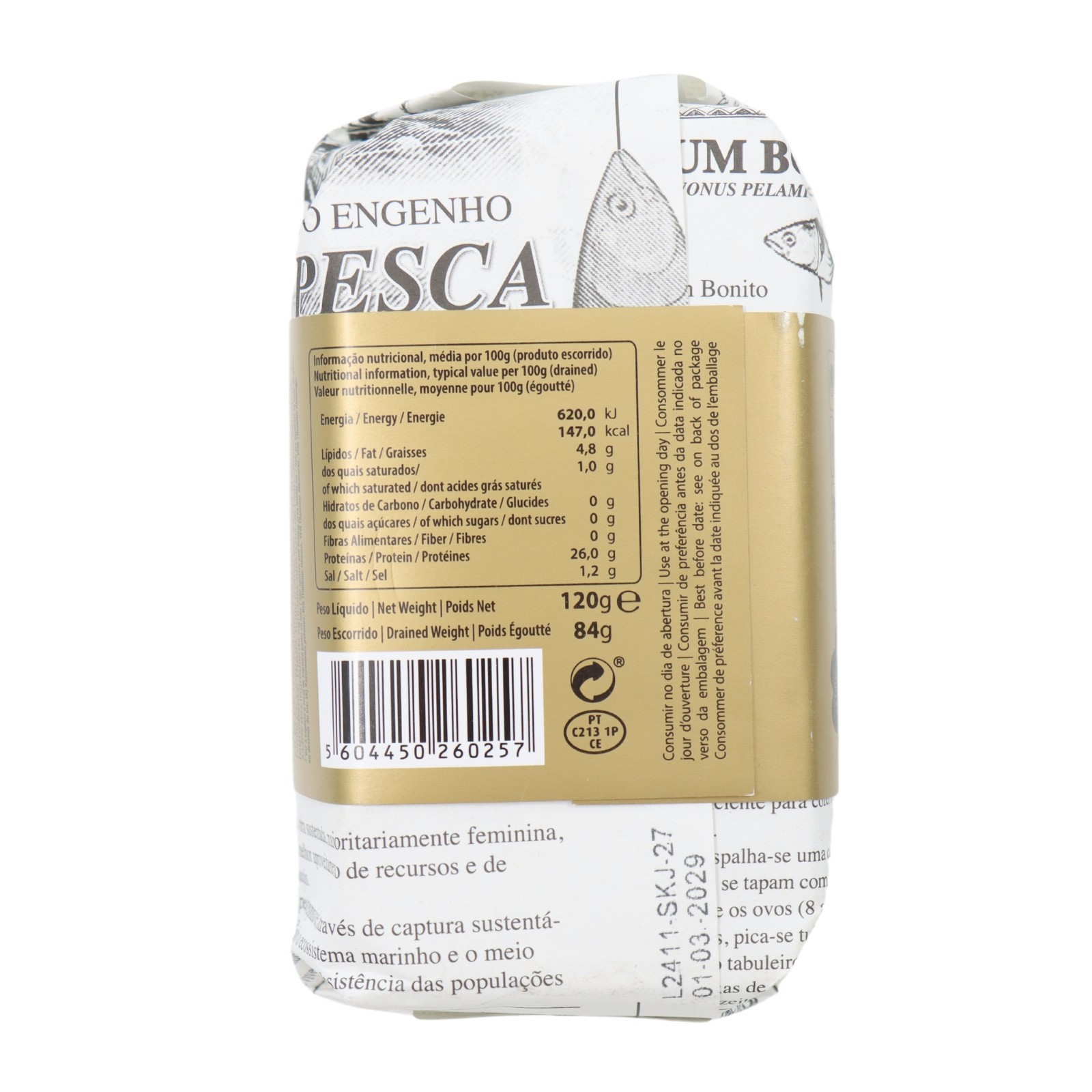 Santa Catarina Filete de Atum em Azeite Organico Esp. 120 g
