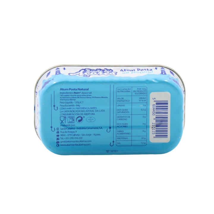 Bonito dos Açores Bistecca di tonno in acqua 120 g