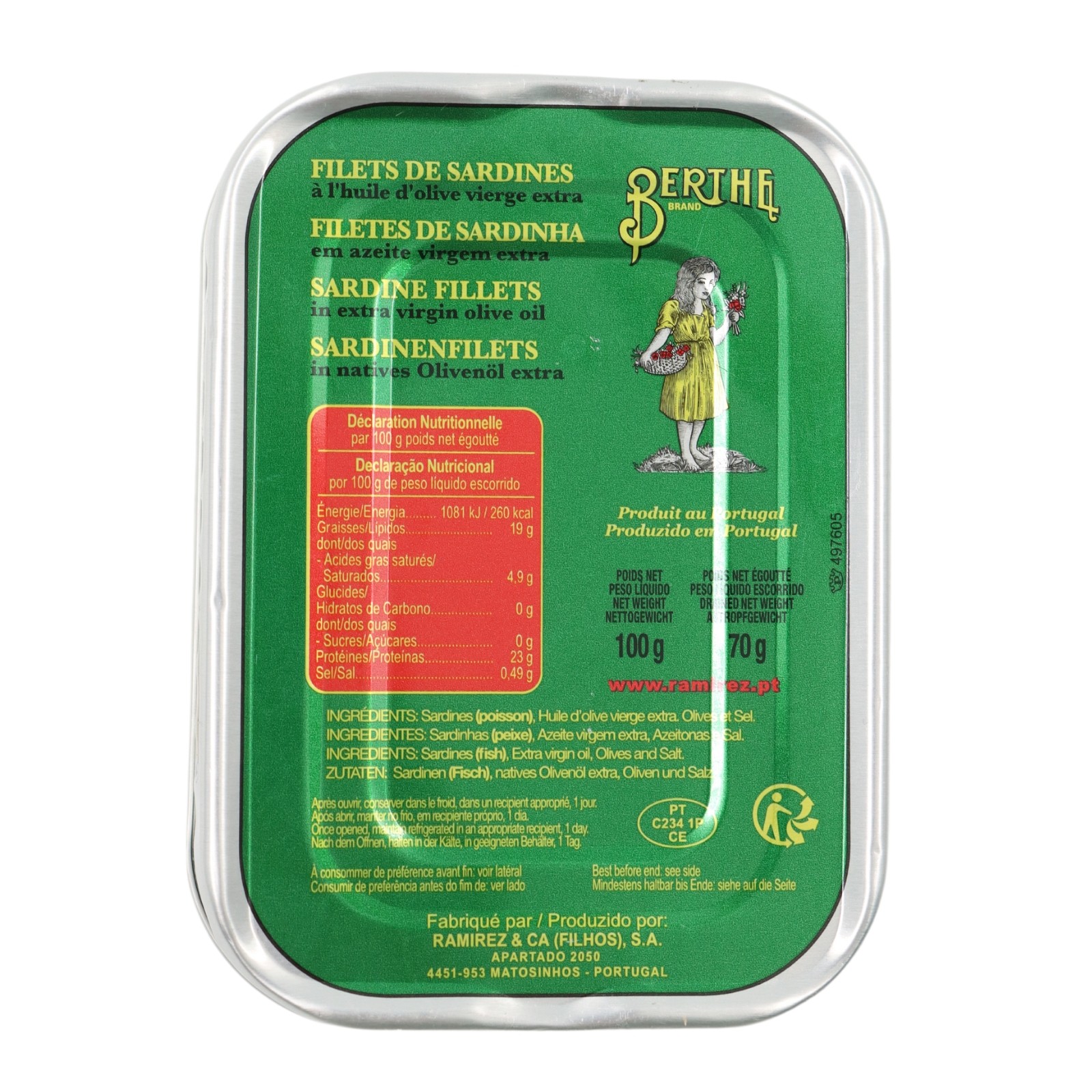 Berthe Sardine Fillets in Extra Virgin Olive Oil