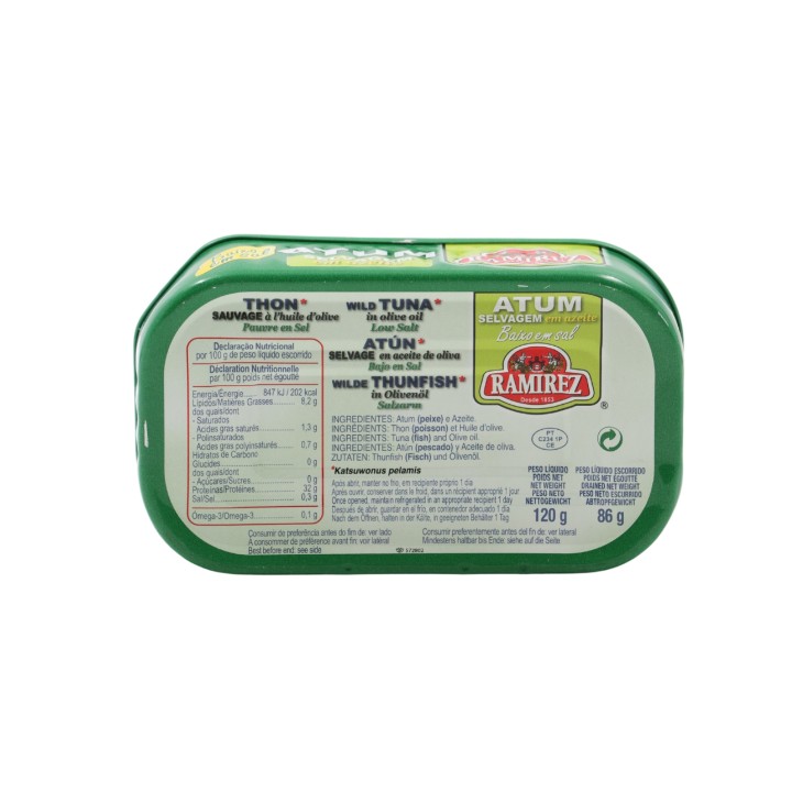 Ramirez Atún en Aceite de Oliva Bajo en Sal