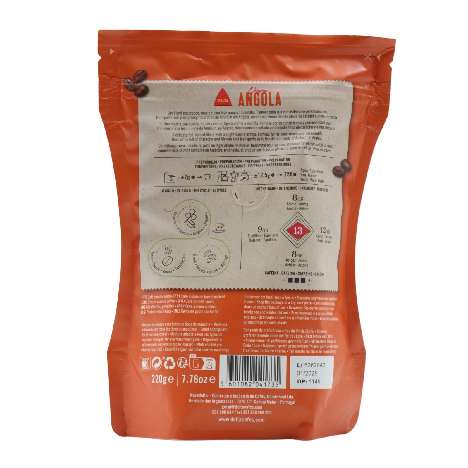 Delta Angola Ground Coffee 220 grams
