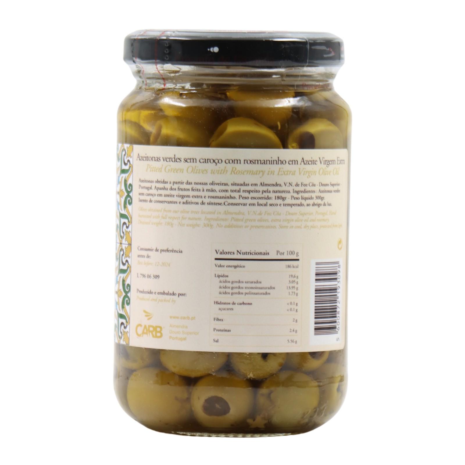 Vale do Navalho Pitted Green Olives with Rosemary 180 g