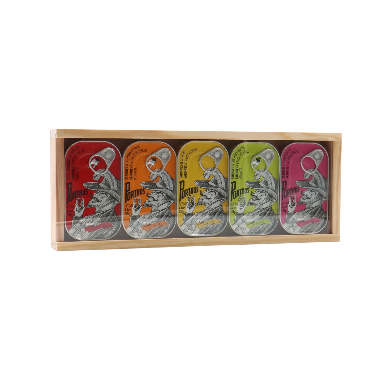 Porthos Wooden box with Sardines - 5 units