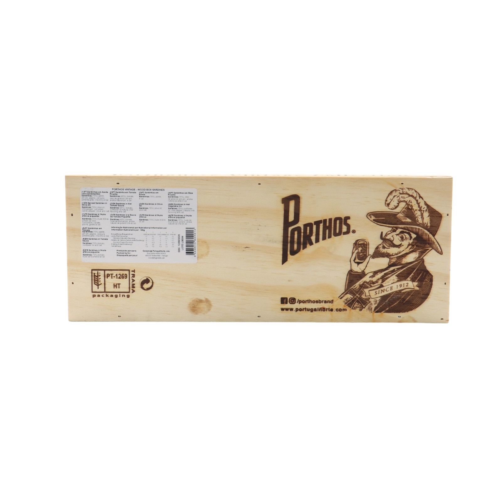 Porthos Wooden box with Sardines - 5 units