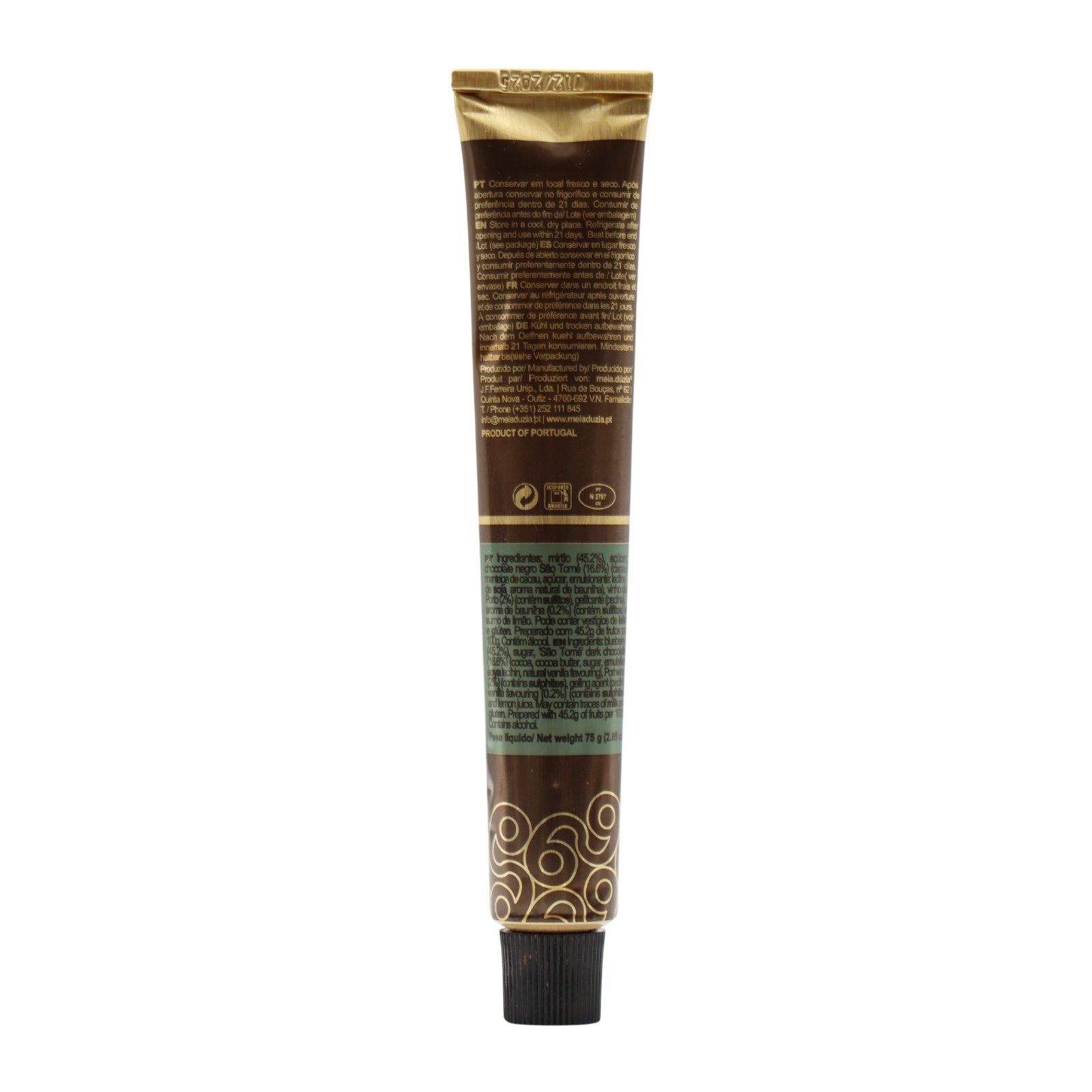 Meia-Dúzia São Tomé Dark Chocolate Cream with Blueberry and Liqueur Wine