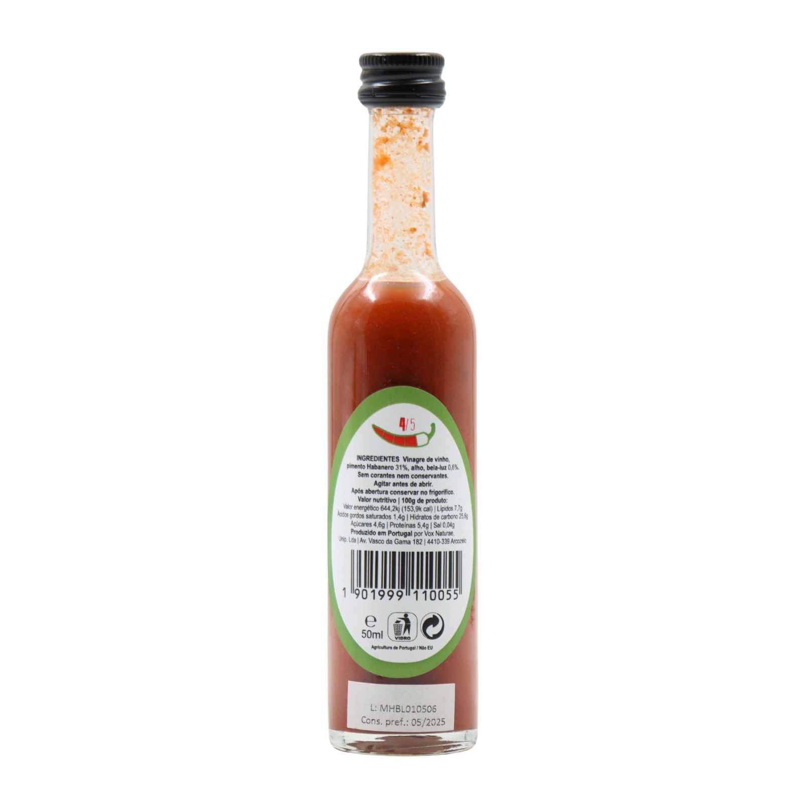 Vox Naturae Sauce au piment fort Habanero avec Bela-Luz
