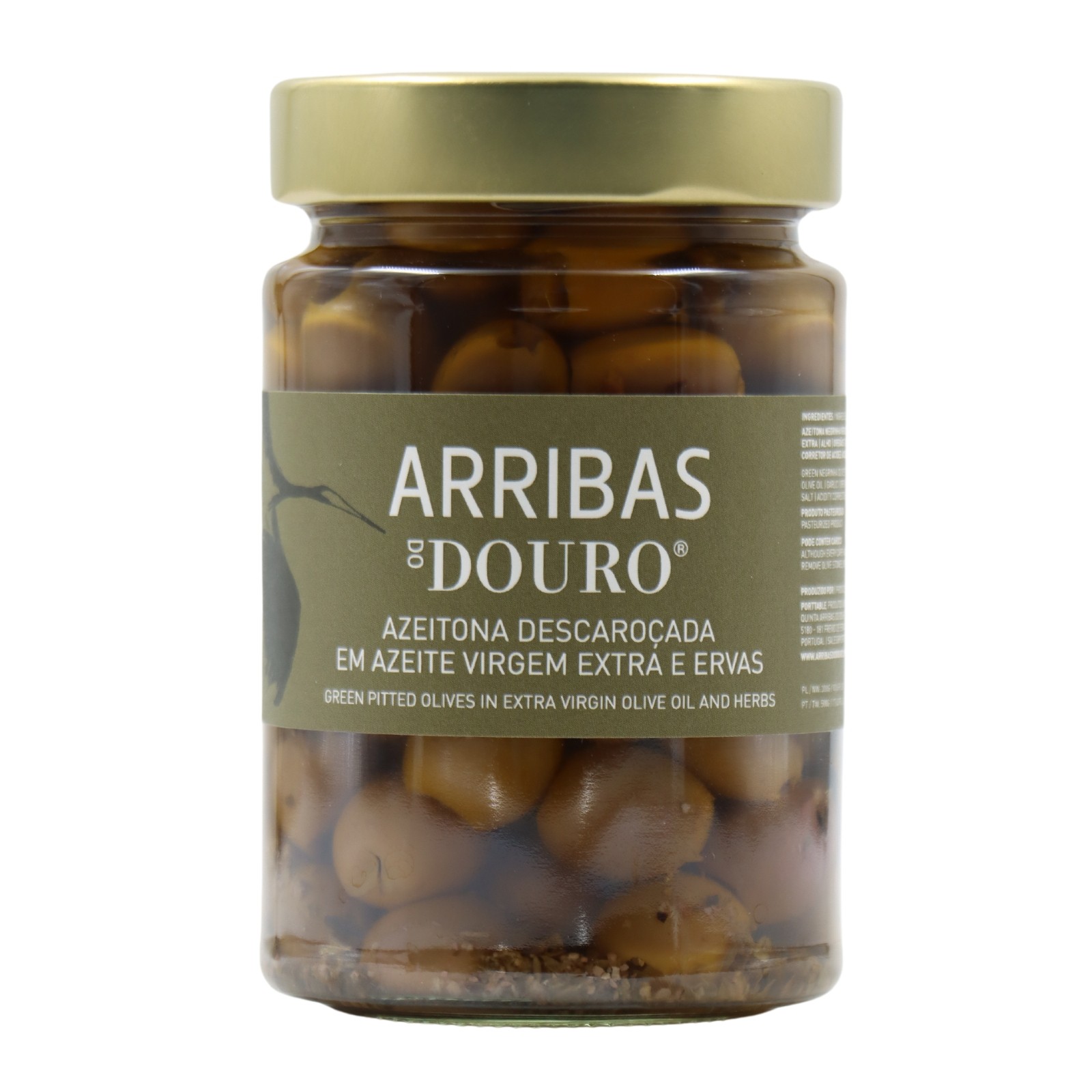 Arribas do Douro Azeitonas Verdes Descaroçadas em Azeite Virgem Extra e Ervas