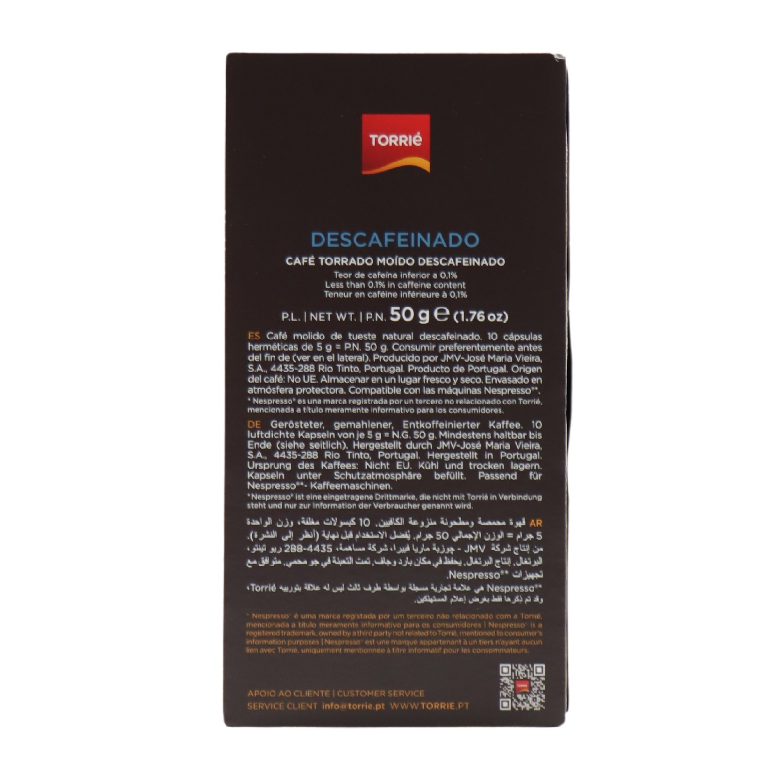 Torrié Decaf Capsule en aluminium Nespresso Compatible 10 unités