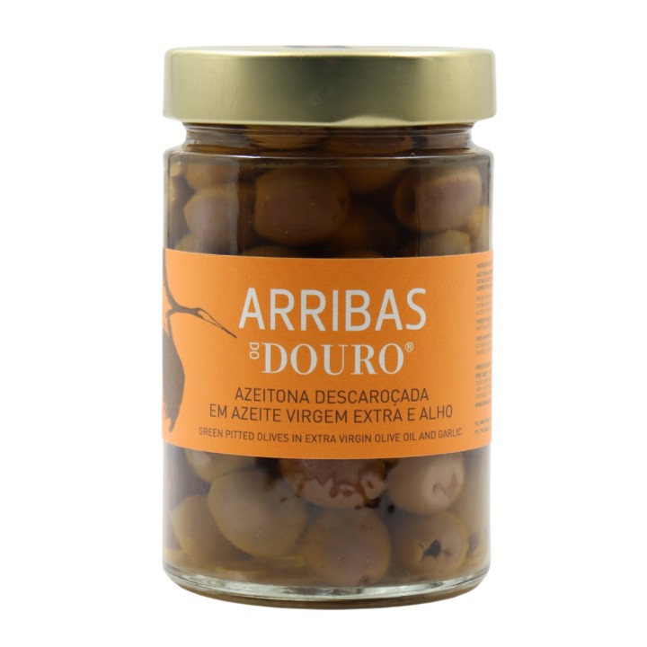 Arribas do Douro Entkernte grüne Oliven in kalt gepresstem Olivenöl und Knoblauch
