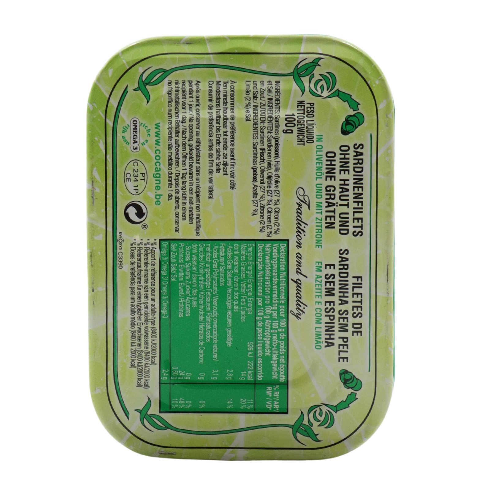 Cocagne Skinless and Boneless Sardines Fillets with Lemon