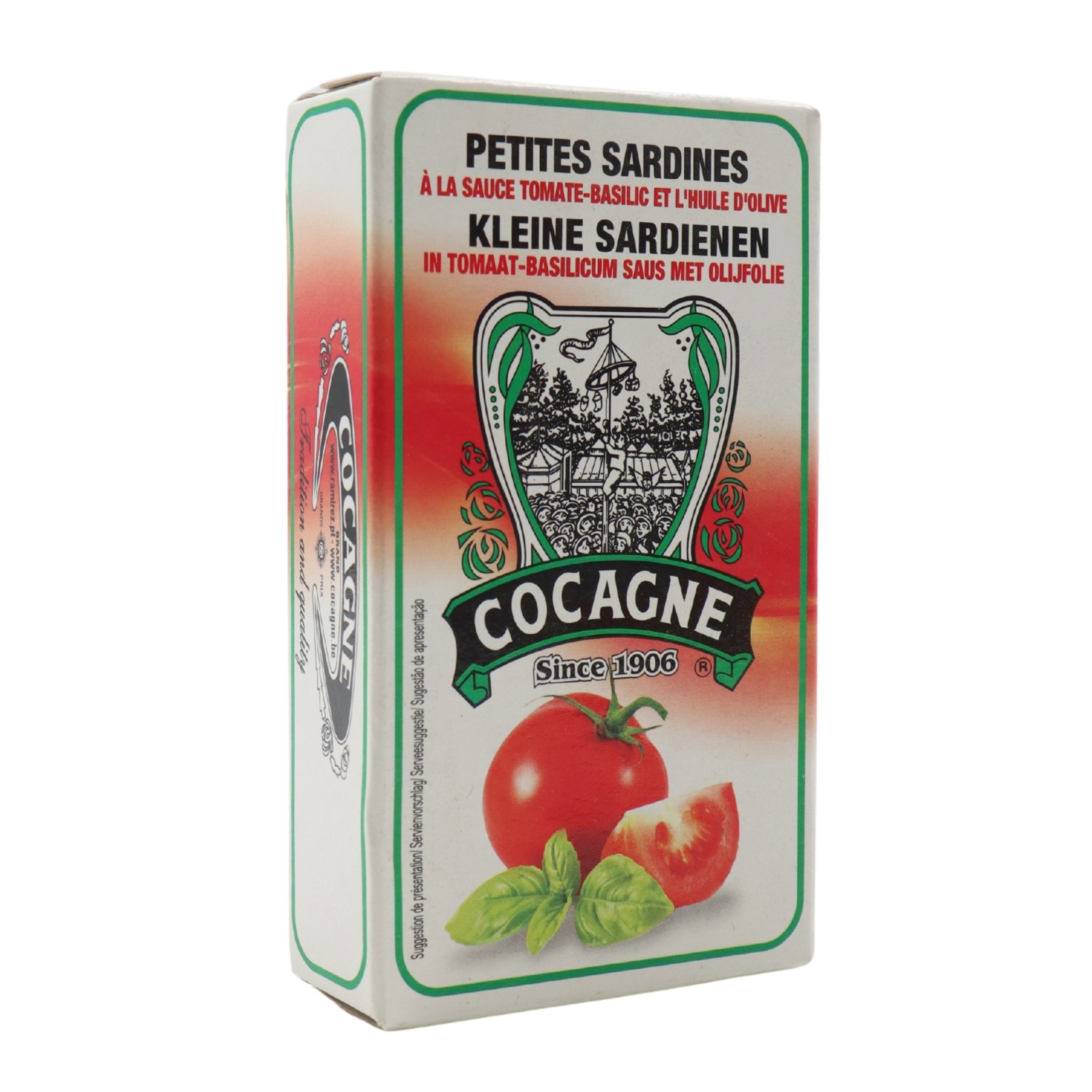 Cocagne Small Sardines in Olive Oil with Tomato and Basil