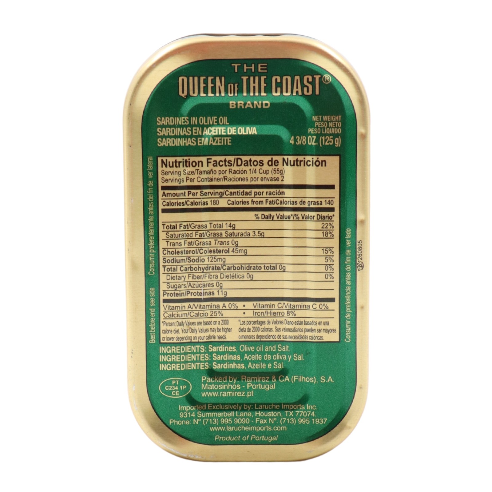 Queen of the Coast Sardines in Olive Oil