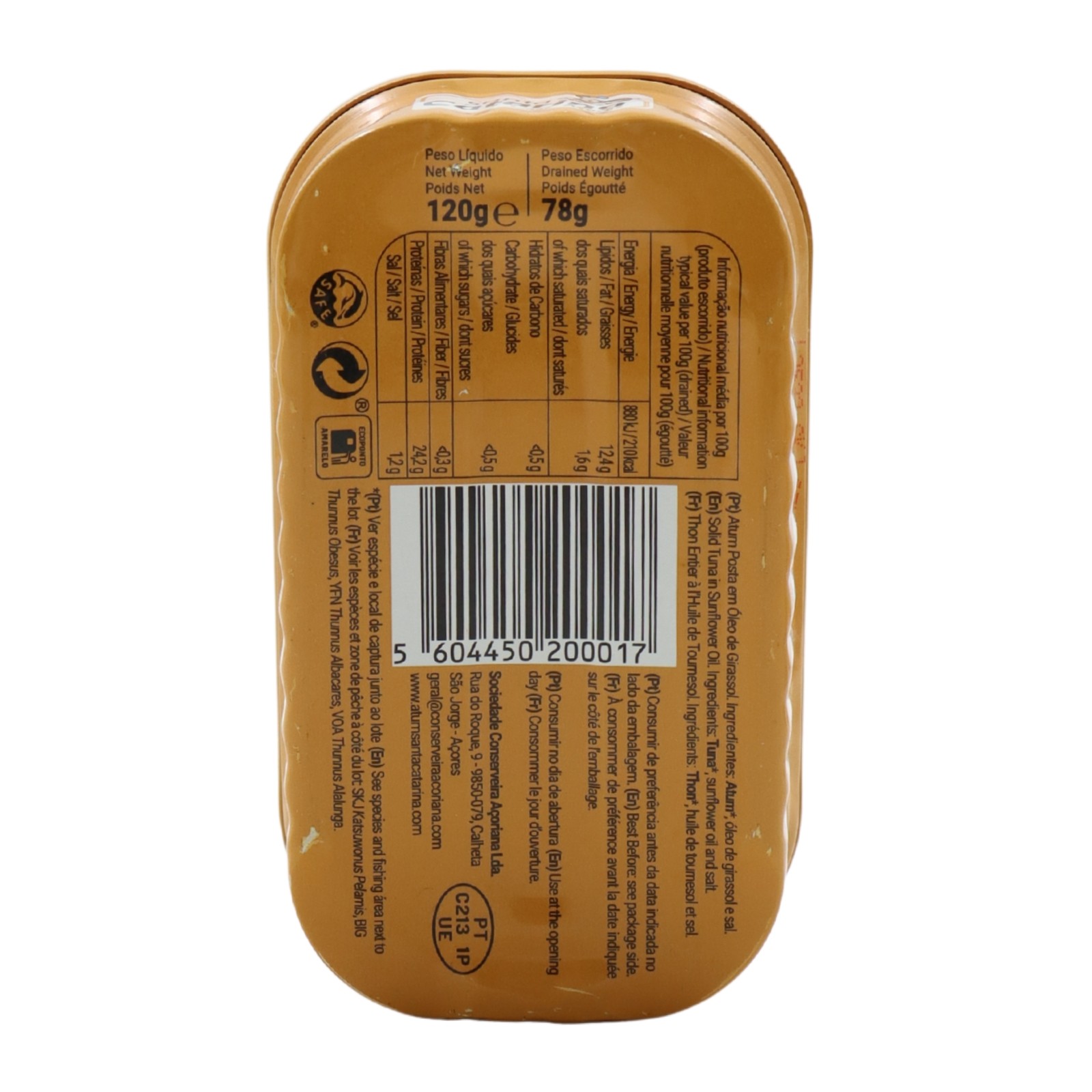 Santa Catarina Posta de Atum em Óleo de Girassol 120 g
