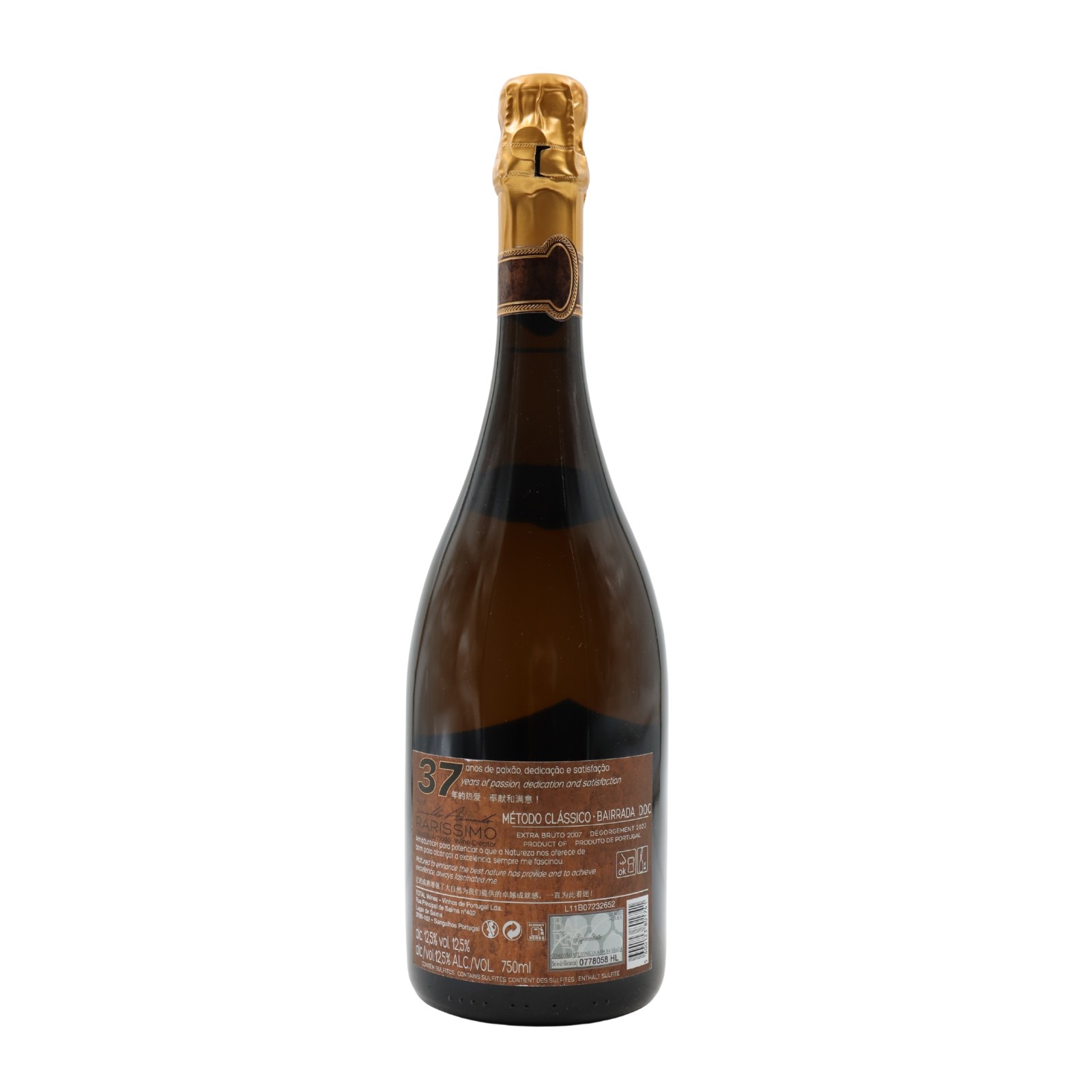 Raríssimo Bairrada 37 years Brut Sparkling 2007