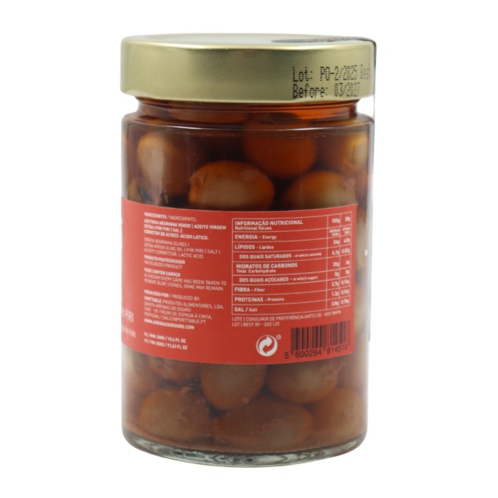 Arribas do Douro Olive verdi denocciolate in olio extravergine di oliva e Piri Piri