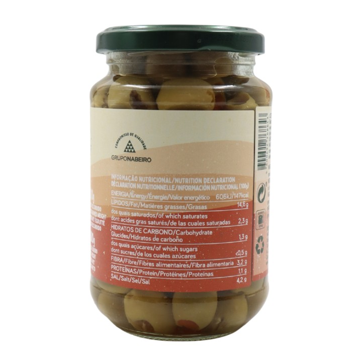 Qampo Olives farcies à la pâte de poivrons 210 g