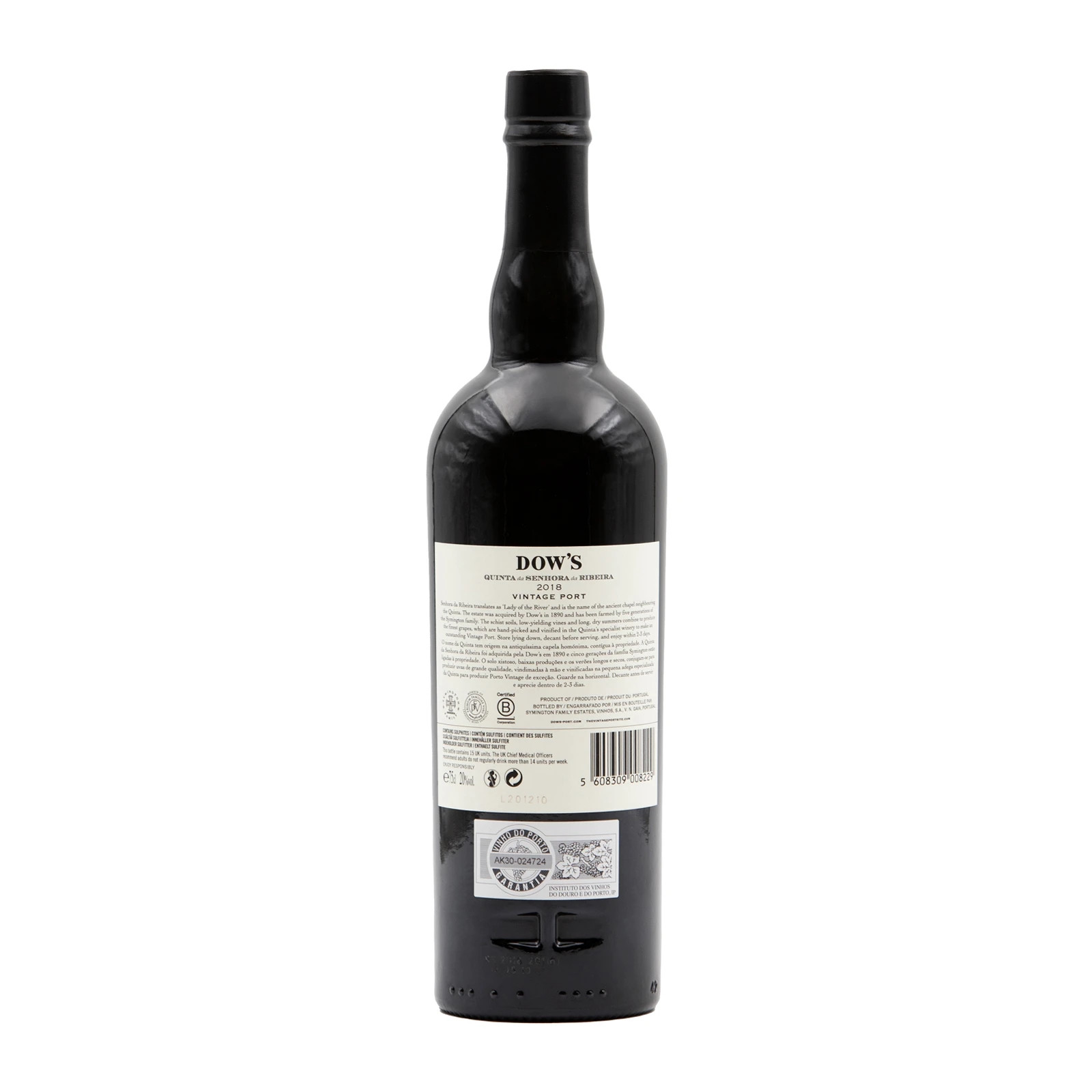 Dows Quinta Senhora da Ribeira Vintage Port 2018