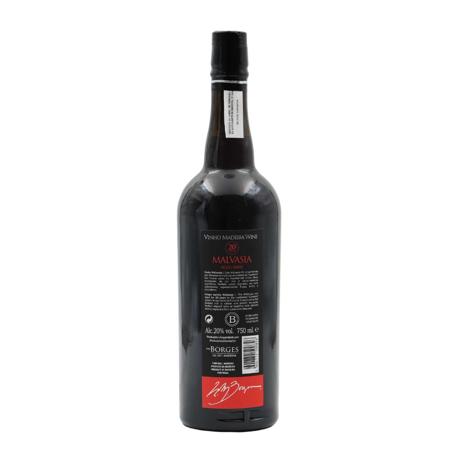 H M Borges Malmsey 20 years Madeira