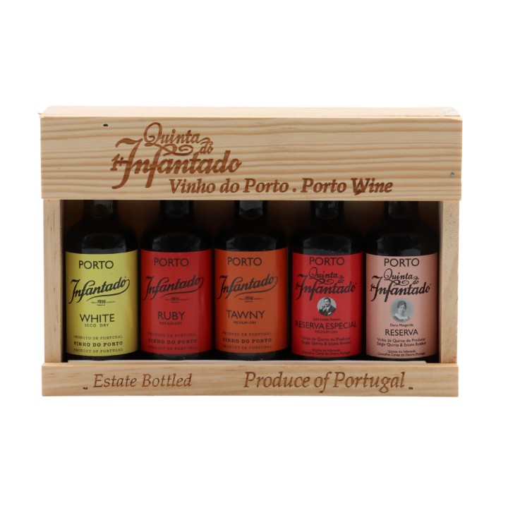 Quinta do Infantado 5 Porto wines in wooden box