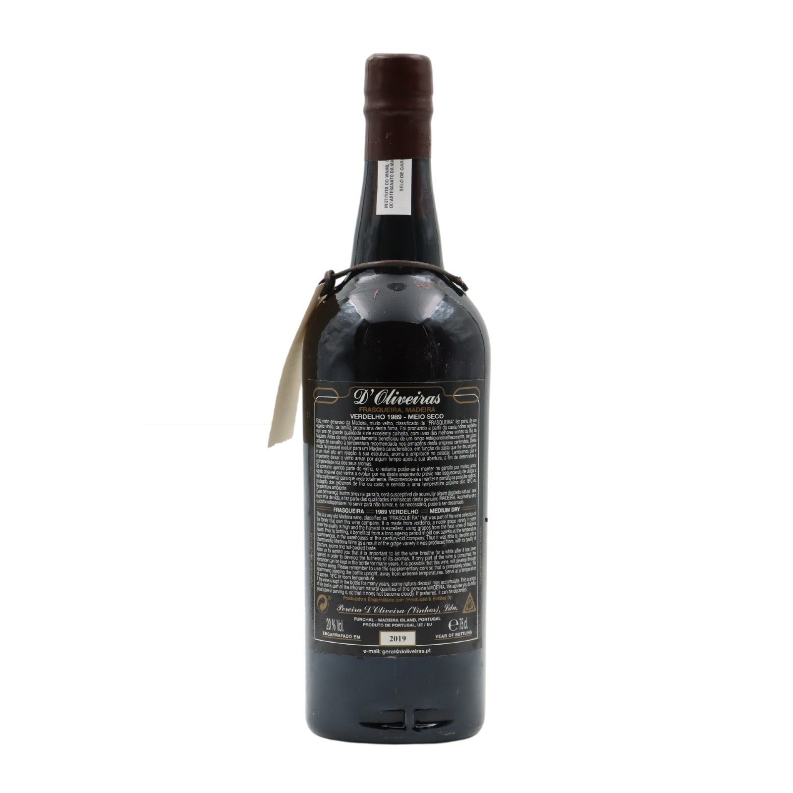 D´Oliveiras Verdelho Medium Dry Madeira 1989