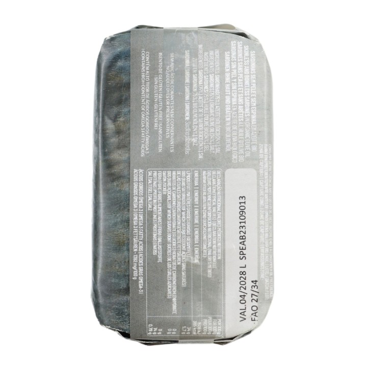 Jupiter Boneless and Skinless Sardines in Organic Olive Oil