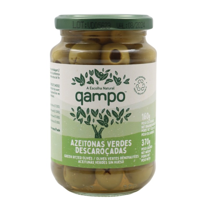 Qampo Entkernte grüne Oliven 160 g