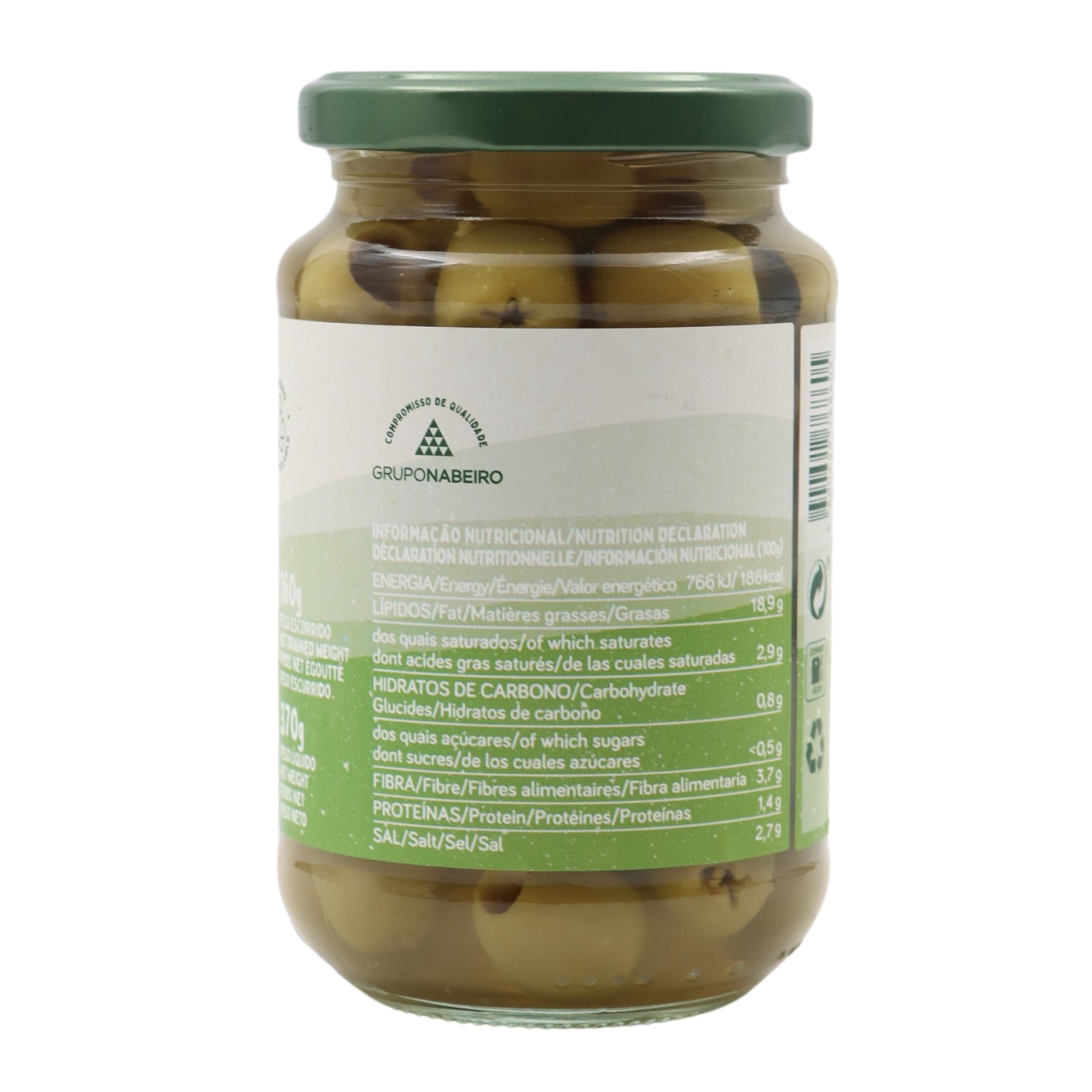 Qampo Entkernte grüne Oliven 160 g