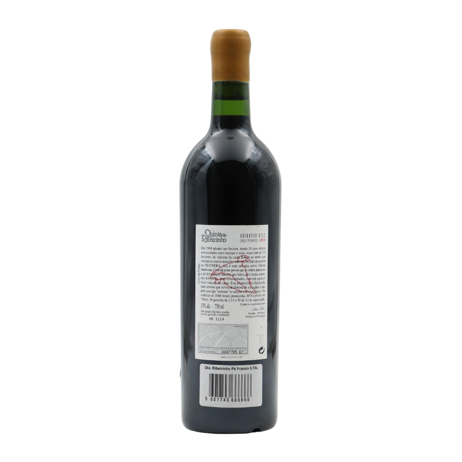 Luis Pato Quinta do Ribeirinho Pé Franco Rouge 2008