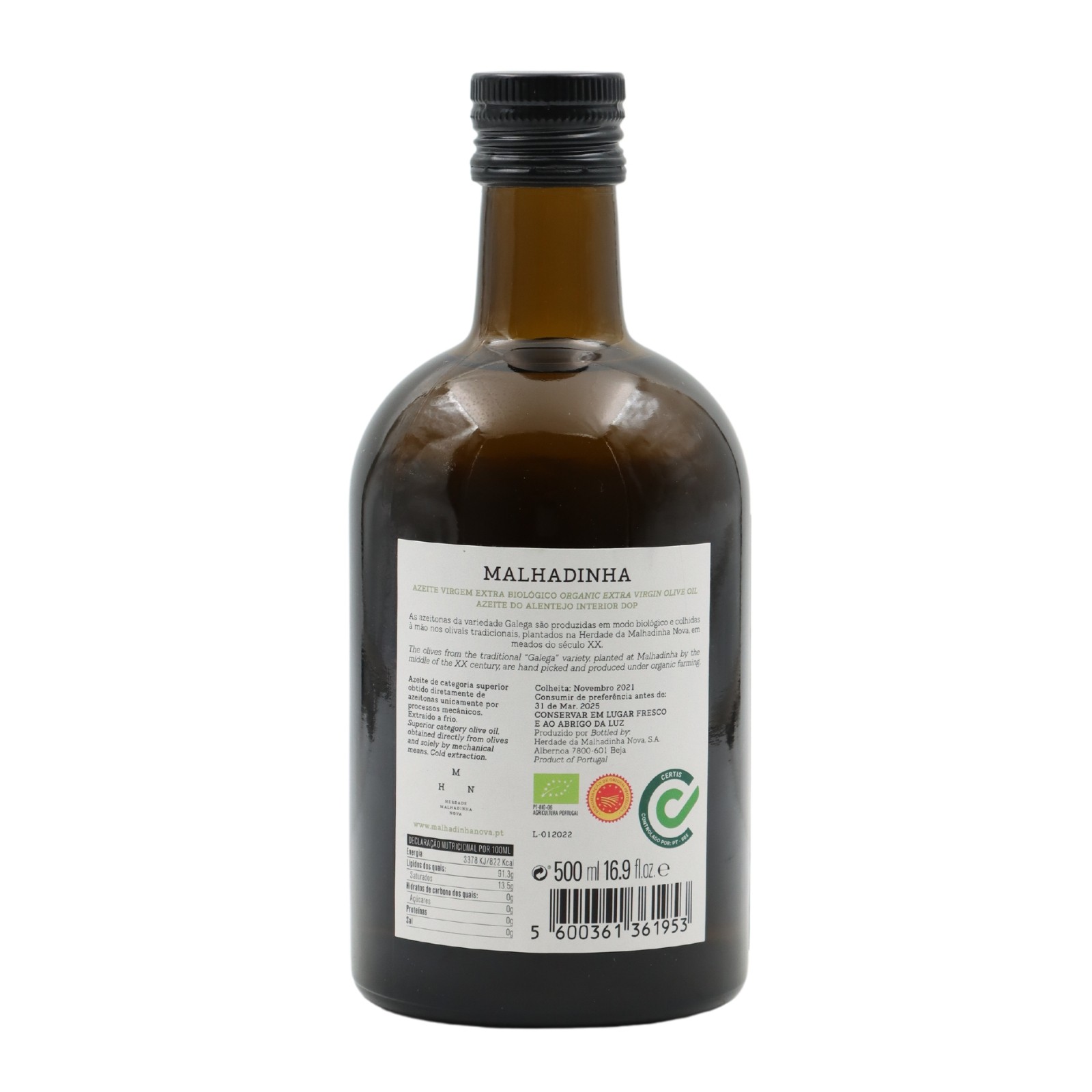 Malhadinha Organic Extra Virgin Olive Oil