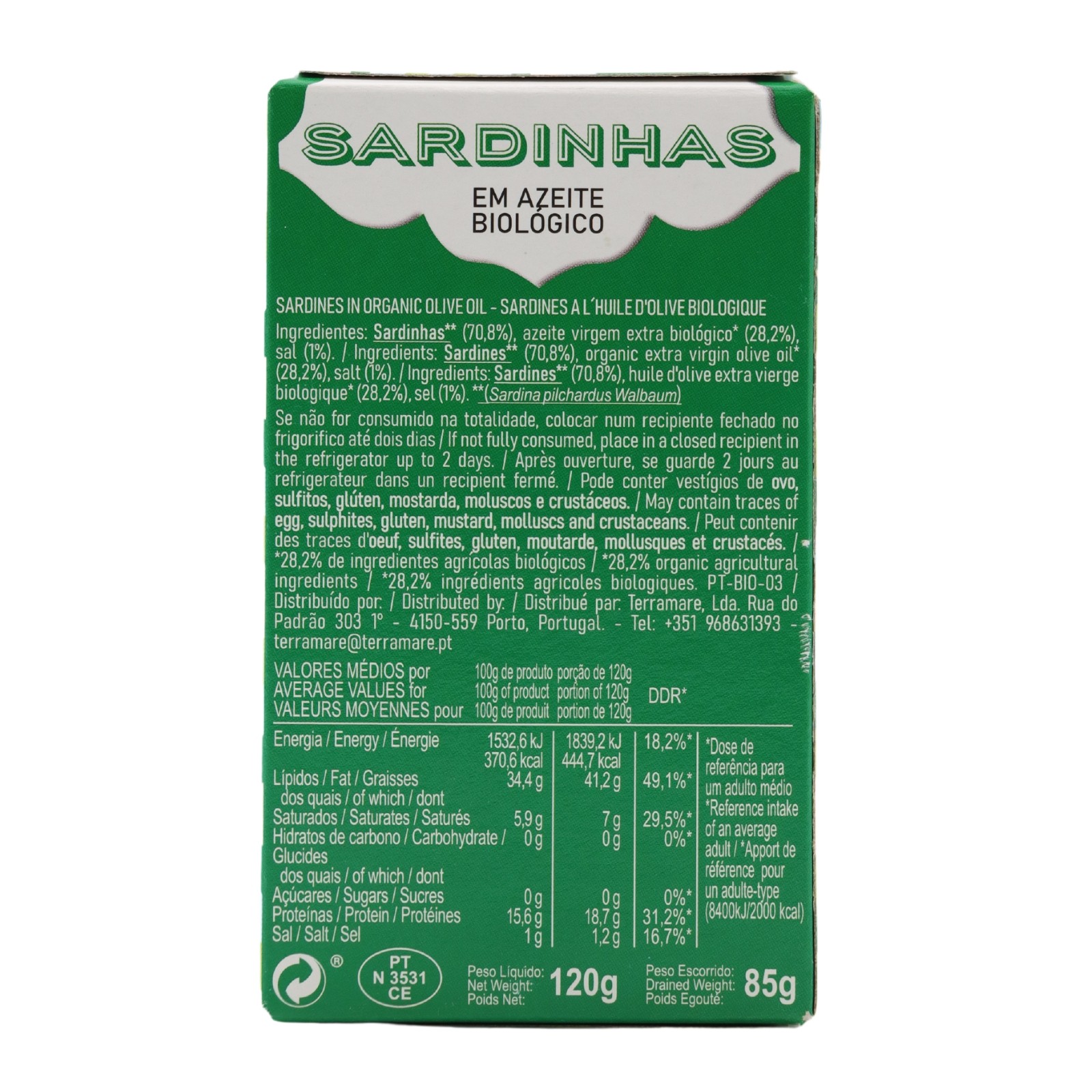Da Rocha Sardinas BIO en Aceite de Oliva