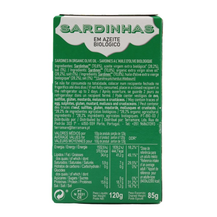 Da Rocha Sardinas BIO en Aceite de Oliva