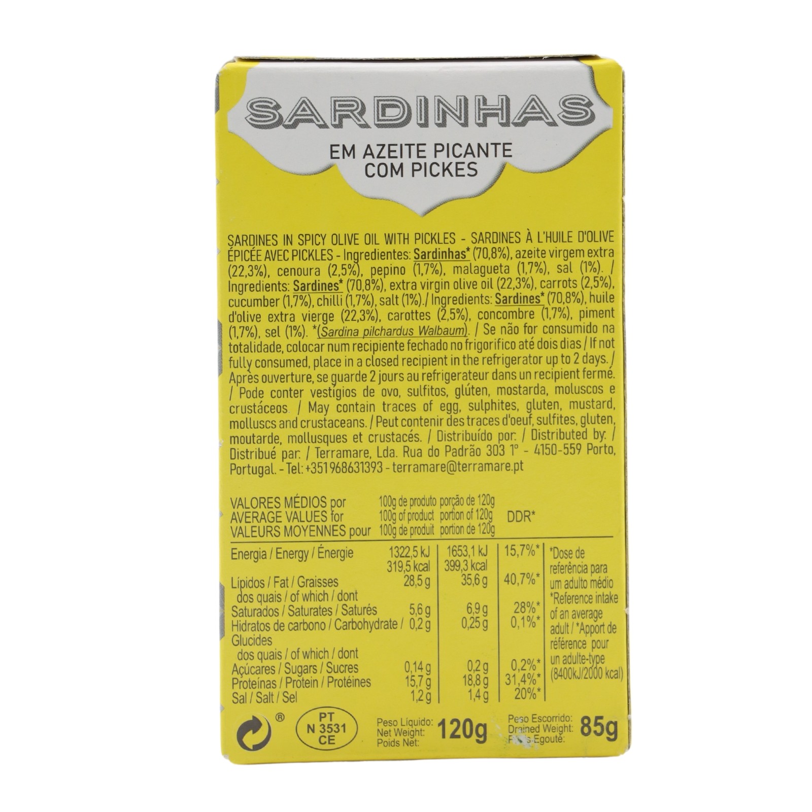 Da Rocha Sardinhas em Azeite Picante com Pickles